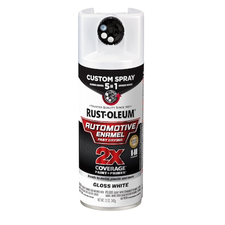 Rust-Oleum Automotive Enamel Spray, Solvent, White 394894