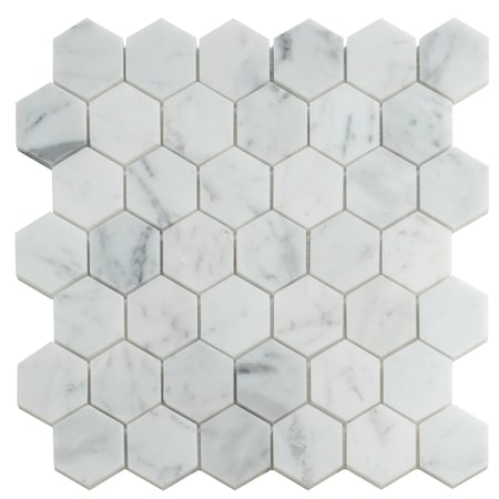 Apollo Tile 12x12 Bianco Carrara Marble Honed Floor and Wall Mosaic Tile 4.83 sqft/case, 5PK APLKB88G03HA