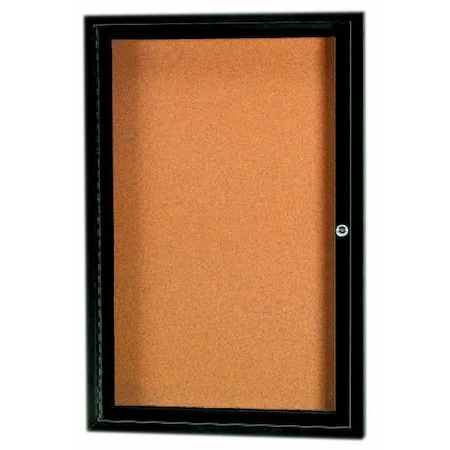 Aarco Illuminated Enclosed Bulletin Board w/ Bronze Anodized Al Frame, 24''Hx18''W DCC2418RIBA