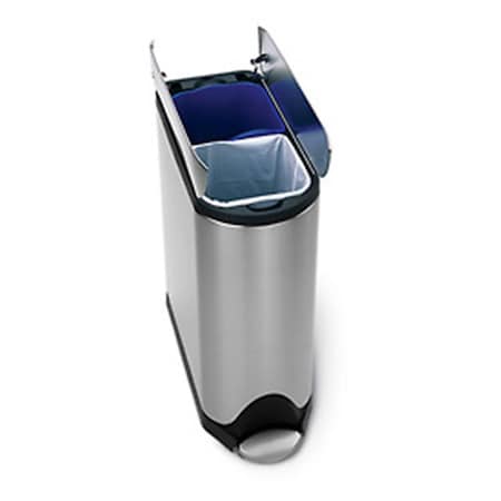 Simplehuman 10.5 gal Butterfly Recycling Step Can - Brushed Stainless Steel CW2017
