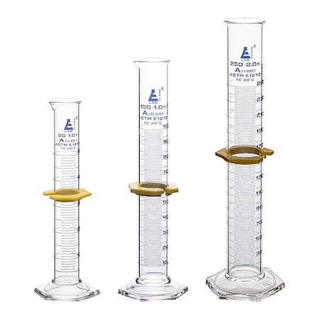 Eisco Scientific Graduated Cylinder Set, Hexagonal, Glass CH196048