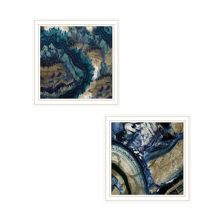 Homeroots Set Of Two Geode Reef Pleasure 1 White Framed Print Wall Art, 2PK 408073