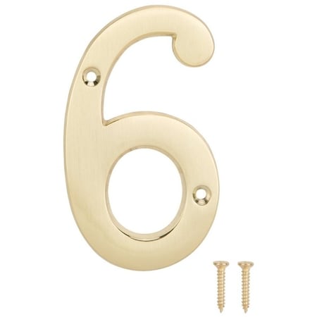 Prosource House Number, Character: 6, 4 in H Character, 2.28 in W Character N-Z046PB3L-PS
