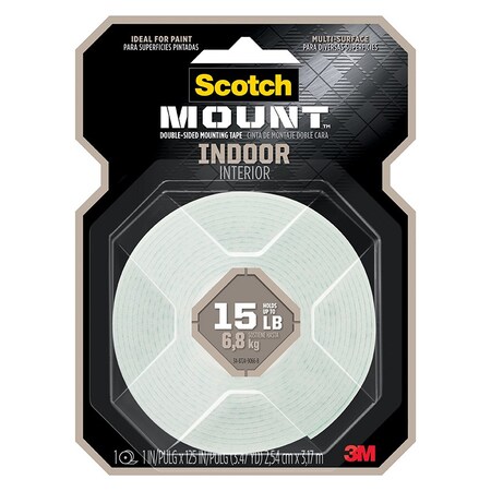 3M 1" x 125" 3M 314H-MED White Scotch Indoor Mounting Tape 111H-SQ-48