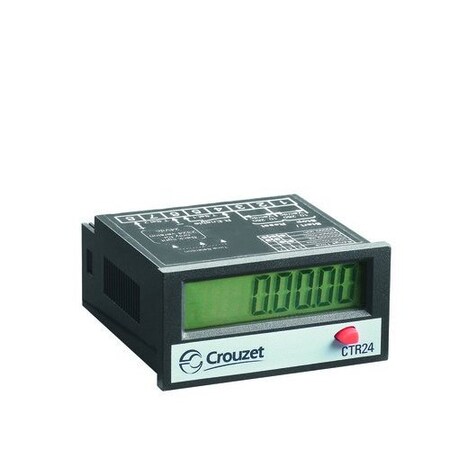 Crouzet Electronic Hour Counter CTR24, LCD, 8 Digits, PNP Input, 4-30 VDC 87622161