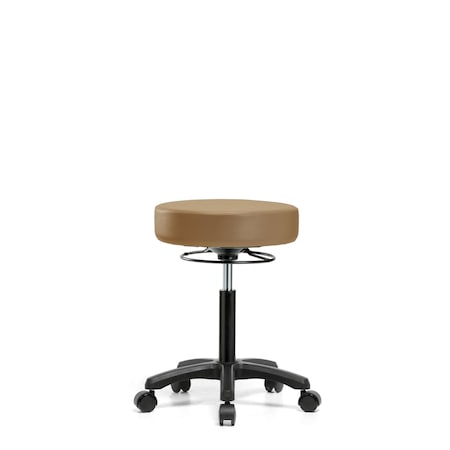 Blue Ridge Ergonomics Med Bench Mini-Stool, Vinyl, Casters, Taupe BR-VMBMS-RG-RC-8584