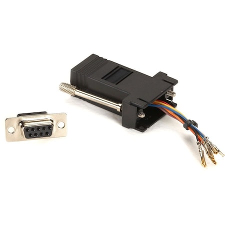 Black Box Black Box DB9 to RJ45 Serial Modular Adapter, DB9 Female to RJ45 Female, Black FA4509F-BK