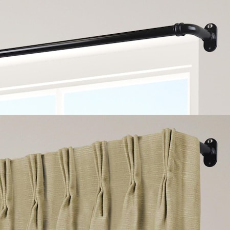 Kd 0.625 in. Blackout Curtain Rod with 28 to 48 in. Extension, Black KD3182930