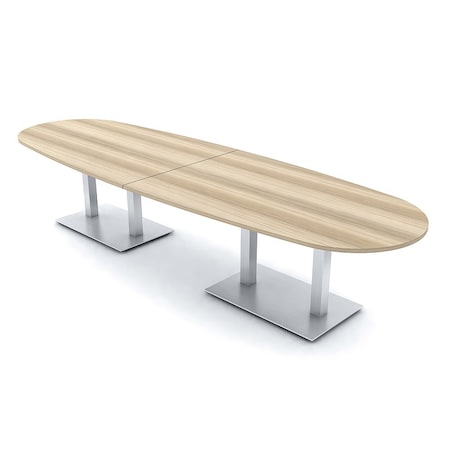 Skutchi Designs Boval Conference Table With Power, 48 in W, 120 in L, Brown HAR-BOVL-48X120-DOU-K525-NA