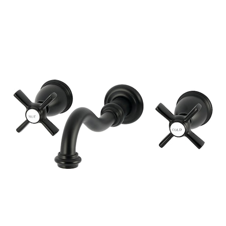 Kingston Brass Two-Handle Wall Mount Tub Faucet, Matte Black KS3020ZX