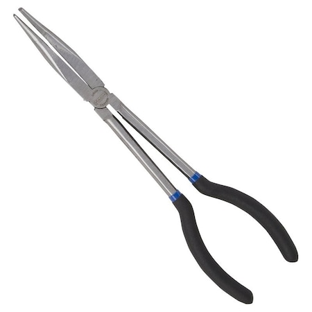 Vulcan Bent Nose Plier, 11 in OAL, 7.5 cm Jaw Opening, Black Handle, Non-Slip Grip Handle, 3/4 in W Jaw JL-PR51100-15