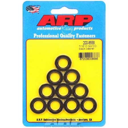 Whole-In-One 200-8558 Black Washers - 0.44 in. ID x 0.75 in. OD, 10PK WH3637164
