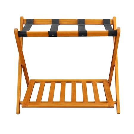 Casual Home Luggage Rack with Shelf - Honey Oak 102-28