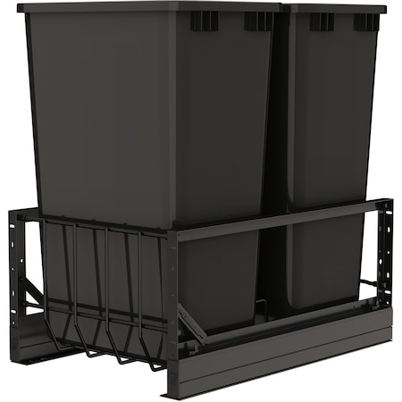 Revashelf Waste Pullout 50QT Double Soft-close Black 5349-2150DM-218-12
