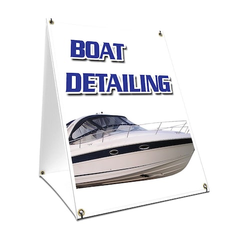 Signmission Boat Detailing, 24 Inch x 18 Inch A-frame Yard Sign, Plastic Sign SBC-1824-Boat Detailing