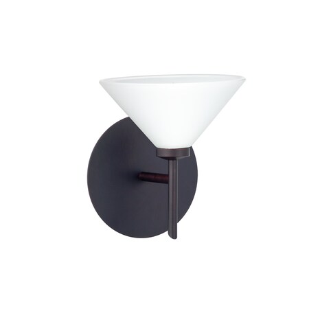 Besa Lighting Kona Mini Sconce, White, Bronze Finish, 1x40W Halogen 1SW-117607-BR