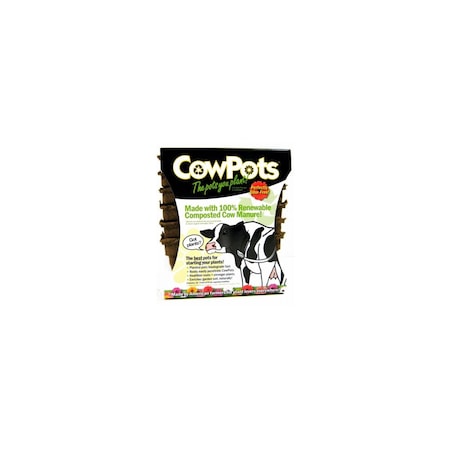 Cowpots Plant Pot Seed Starter 2.88in H X 3in W X 1.88in L Brown, 12PK 103
