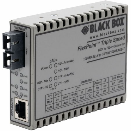 Black Box Black Box Media Converter, Ethernet to Fiber, 10 Mbps LMC1017A-MMSC