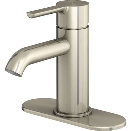 Home Impressions Brushed Nickel 1-Handle Lever 4'' Centerset Monoblock Bathroom Faucet FS6A0212NP-JPA1