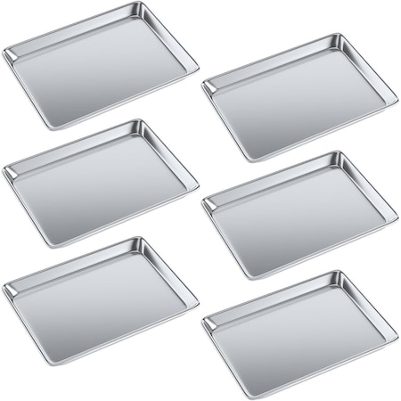 Amgood 13 in. x 18 in. 19 Gauge Half Size Aluminum Bun Pan, 6PK SBP-19G-1813-6PK-Z