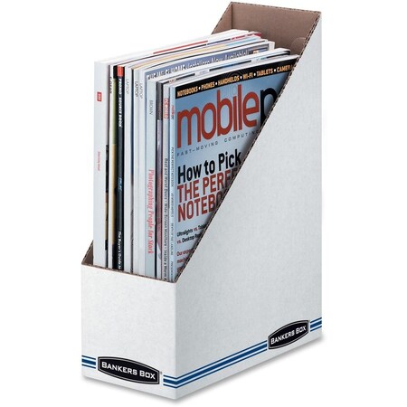 Fellowes Fellowes 10723 Corrugated Cardboard Magazine File 3-7/8 x 9-1/4 x 11-3/4 White 12/Ctn 10723