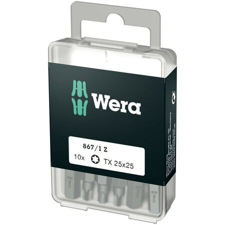 Wera 867/1 DIY TORX bits, TX 25 x 25 mm, 10 pieces 5072409001