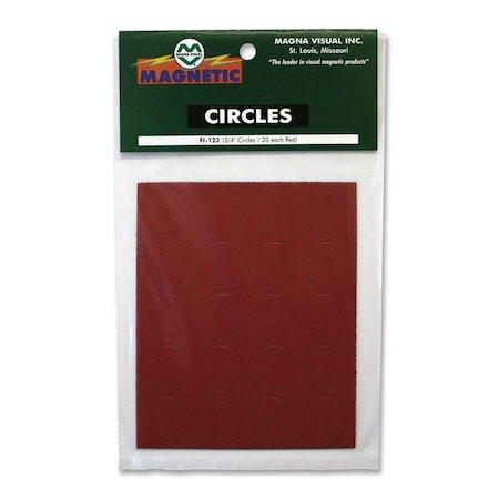 Magna Visual Magnetic Round Indicators, Red, PK20 FI-123