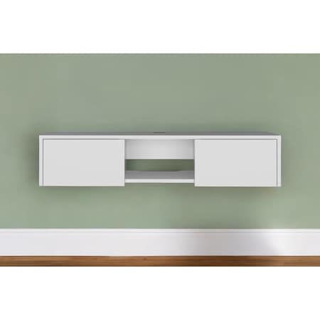 Homeroots 49" White Floating Mount TV Stand 546402