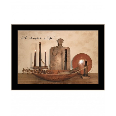 Homeroots A Simple Life 2 Black Framed Print Wall Art 416084