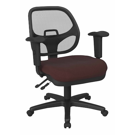 Office Star Products Ergonomic Task Chair with ProGrid Back, Icon Burgundy 29024-227
