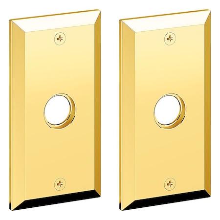 Baldwin Baldwin 5in Bevel Rectangle Passage Rose Pair Unlacquered Brass Finish R056031PS