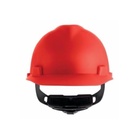Msa Safety V-Gard Cap-Style Hard Hat with Fas-Trac III Suspension, Matte, Red 454-10203086