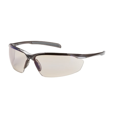 Bouton Optical Semi-Rimless Safety Glasses w/Gloss Bronze Frame, I/O Blue Lens and Anti-Scratch/Anti-Fog Coating 250-33-1226