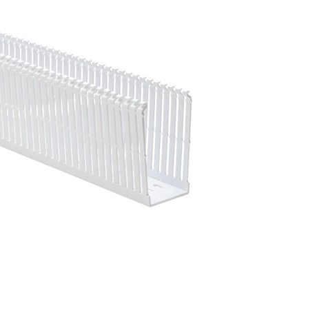 Hellerman Tyton High-Density Slotted Wall Wiring Duct, 1 x 2", 6 ft Sections, Non-Adhesive, PVC, White, 120ft/ctn, 30PK 184-12006