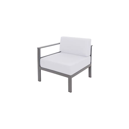 Bfm Seating Belmar Right Arm Sofa Section with Sunbrella cushions, Soft Gray Frame PH6101SG-R-14091