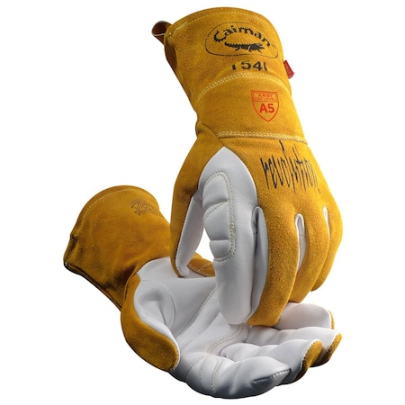Caiman Premium Goat Grain TIG/Multi-Task Welder's Glove w/Split Cowhide Back and Para-Aramid Cut Lining 1541-5