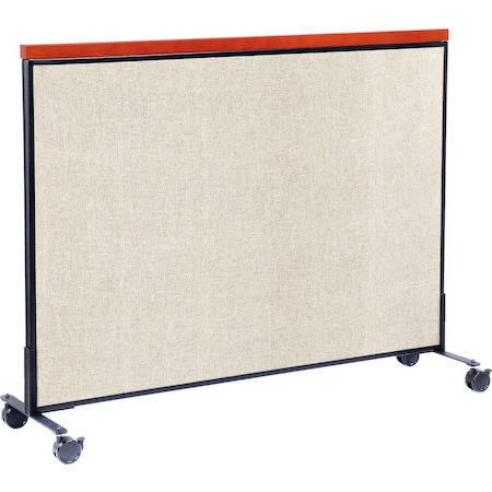 Global Industrial Interion Mobile Deluxe Office Partition Panel, 60-1/4"W x 46-1/2"H, Tan 694973MTN