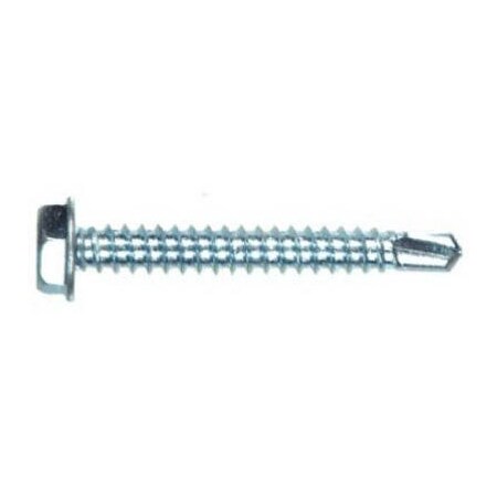 Hillman Self-Drilling Screw, #12-14 x 2 in, Zinc Plated Steel Hex Head External Hex Drive 560366