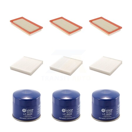 Pur 3x Air + 3x Cabin + 3x Engine Oil Filter 9 Total Kit For Subaru BRZ