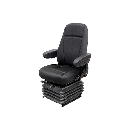 Uni Pro 1200 Air Suspension Seat 24-Volt With Armrests Charcoal Gray Cloth 7920