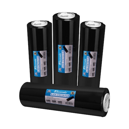 5Seconds Brand 18 in W x 1,500 Ft L, Black, Stretch Wrap Rolls 333130