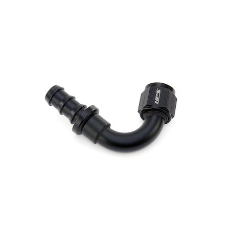 Hps Performance 120 Degree -8 Push-on Hose End to AN Female, Aluminum, Black 150-1208