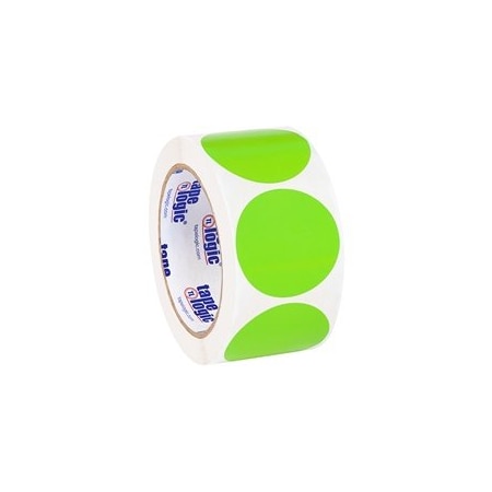 Bubblefast 2'' Fluorescent Green Inventory Circle Labels BFDL613J