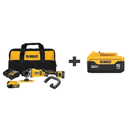 Dewalt Cordless Polisher Kit, 20V, Size: 7 in, Includes Batteries/Charger DCM849P2/DCB205