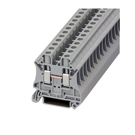 Eaton Screw connection single level through-feed terminal block, 8.2 mm, Gray, 50PK XBUT6