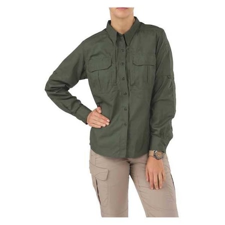 5.11 Military Shirt, 35% Cotton, 65% Polyester, Button, 4 Pocket(s), Olive Green, L 62070ABR-190-L