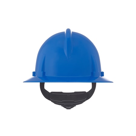 Msa Safety Hard Hat, Topgard, Full Brim, Polycarbonate, Fas-Trac III, Type 1, Class E, Blue 475389
