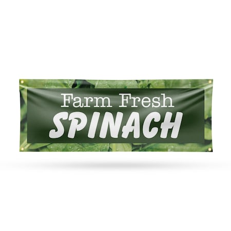 Signmission Farm Fresh Spinach, 18 Inch x 48 Inch, Vinyl Banner B-30615