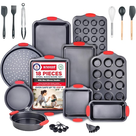 Bakkenamster BAKKEN Kitchen Baking Pan Set, 18PK BKB8SPS18