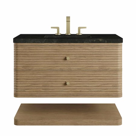 James Martin Vanities Allamari 36" Single Vanity, Dune Mist w/ 3 CM Phantome Eclos Top D640-V36-DMS-WPHT